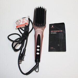 MiroPure S102 Ionic Hair Straightener Heat Brush (Pink) Includes Manual